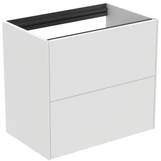 IDEAL STANDARD CONCA - Waschtisch-Unterschrank 600x373x540 mm in weiß matt lackiert, 2 Schubladen - Grifflos, Vollauszug, Push-to-open, SoftClosing, Platzsparend, Vormontiert, Nachhaltig gewonnenes Holz #T4354Y1 - Weiß matt