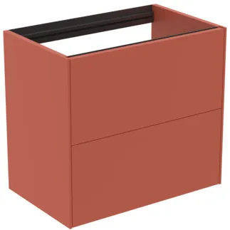 IDEAL STANDARD CONCA - Waschtisch-Unterschrank 600x373x540 mm in sunset matt lackiert, 2 Schubladen - Grifflos, Vollauszug, Push-to-open, SoftClosing, Platzsparend, Vormontiert, Nachhaltig gewonnenes Holz #T4354Y3 - Sunset matt