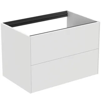 IDEAL STANDARD CONCA - Waschtisch-Unterschrank 800x505x540 mm in weiß matt lackiert, 2 Schubladen - Grifflos, Vollauszug, Push-to-open, SoftClosing, Vormontiert, Nachhaltig gewonnenes Holz #T4356Y1 - Weiß matt