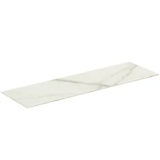 IDEAL STANDARD CONCA - Waschtischplatte 1200x373x6 mm in marmor calacatta #T4347DH - Marmor Calacatta