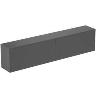IDEAL STANDARD CONCA - Waschtisch-Unterschrank 2387x373x550 mm in anthrazit matt lackiert, 4 Schubladen - Grifflos, Vollauszug, Push-to-open, SoftClosing, Vormontiert, Nachhaltig gewonnenes Holz #T4341Y2 - Anthrazit matt