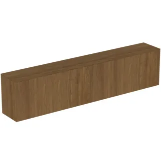 IDEAL STANDARD CONCA - Waschtisch-Unterschrank 2387x373x550 mm in walnuss dunkel dekor, 4 Schubladen - Grifflos, Vollauszug, Push-to-open, SoftClosing, Vormontiert, Nachhaltig gewonnenes Holz, Echtholzfurnier #T4341Y5 - Walnuss dunkel