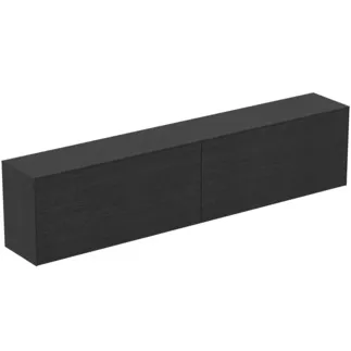 IDEAL STANDARD CONCA - Waschtisch-Unterschrank 2387x373x550 mm in eiche geflammt furnier, 4 Schubladen - Grifflos, Vollauszug, Push-to-open, SoftClosing, Vormontiert, Nachhaltig gewonnenes Holz, Echtholzfurnier #T4341Y4 - Eiche geflammt