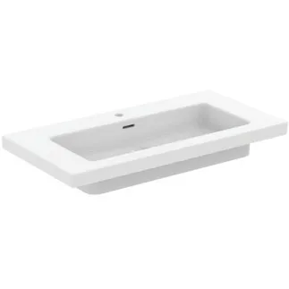 IDEAL STANDARD EXTRA - Möbelwaschtisch 1010x510x150 mm in weiß seidenmatt, 1 Hahnloch, mit Überlauf #T4366V1 - Seidenweiß