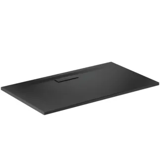 IDEAL STANDARD ULTRAFLAT NEW - Rechteck-Brausewanne 1200x700x25 mm in schwarz seidenmatt, ohne Ablaufgarnitur - Reinigungsmittelbeständig, Lichtbeständig, Barrierefrei, gemäß DIN 18040, 25 mm Höhe #T4476V3 - Schwarz