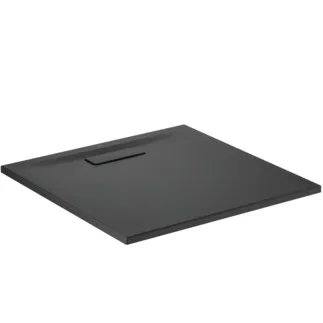 IDEAL STANDARD ULTRAFLAT NEW - Quadratische Brausewanne 800x800x25 mm in schwarz seidenmatt, ohne Ablaufgarnitur - Reinigungsmittelbeständig, Lichtbeständig, Barrierefrei, gemäß DIN 18040, 25 mm Höhe #T4466V3 - Schwarz