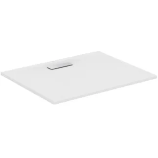IDEAL STANDARD ULTRAFLAT NEW - Rechteck-Brausewanne 1000x800x25 mm in weiß seidenmatt, ohne Ablaufgarnitur - Reinigungsmittelbeständig, Lichtbeständig, Barrierefrei, gemäß DIN 18040, 25 mm Höhe #T4468V1 - Seidenweiß