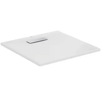 IDEAL STANDARD ULTRAFLAT NEW - Quadratische Brausewanne 700x700x25 mm in weiß glänzend, ohne Ablaufgarnitur - Reinigungsmittelbeständig, Lichtbeständig, Barrierefrei, gemäß DIN 18040, 25 mm Höhe #T446501 - Weiß (Alpin)