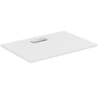 IDEAL STANDARD ULTRAFLAT NEW - Rechteck-Brausewanne 1000x700x25 mm in weiß seidenmatt, ohne Ablaufgarnitur - Reinigungsmittelbeständig, Lichtbeständig, Barrierefrei, gemäß DIN 18040, 25 mm Höhe #T4475V1 - Seidenweiß