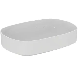 IDEAL STANDARD LINDA-X - Schale 550x380x130 mm in weiß, ohne Hahnloch, ohne Überlauf - Diamatec, Platzsparender Waschtisch, IdealPlus #T4402MA - Weiß (Alpin) mit Ideal Plus