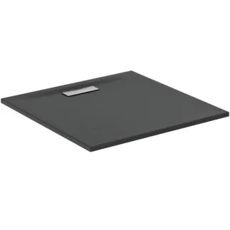 IDEAL STANDARD ULTRAFLAT NEW - Quadratische Brausewanne 900x900x25 mm in schwarz seidenmatt, ohne Ablaufgarnitur - Reinigungsmittelbeständig, Lichtbeständig, Barrierefrei, gemäß DIN 18040, 25 mm Höhe #T4467V3 - Schwarz