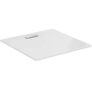 IDEAL STANDARD ULTRAFLAT NEW - Quadratische Brausewanne 1000x1000x25 mm in weiß glänzend, ohne Ablaufgarnitur - Reinigungsmittelbeständig, Lichtbeständig, Barrierefrei, gemäß DIN 18040, 25 mm Höhe #T448801 - Weiß (Alpin)