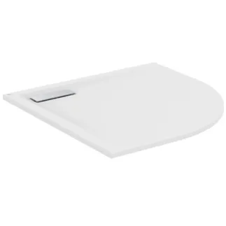 IDEAL STANDARD ULTRAFLAT NEW - Viertelkreis-Brausewanne 900x900x25 mm in weiß seidenmatt, ohne Ablaufgarnitur - Eckmodell, Reinigungsmittelbeständig, Lichtbeständig, Barrierefrei, gemäß DIN 18040, 25 mm Höhe #T4492V1 - Seidenweiß
