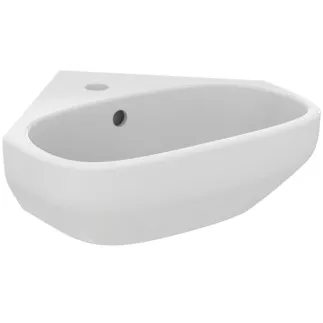 IDEAL STANDARD I.LIFE A - Eck-Waschtisch 450x410x180 mm in weiß, 1 Hahnloch, mit Überlauf - IdealPlus #T4516MA - Weiß (Alpin) mit Ideal Plus