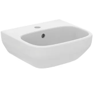 IDEAL STANDARD I.LIFE A - Handwaschbecken 400x360x180 mm in weiß glänzend, 1 Hahnloch, mit Überlauf - Platzsparender Waschtisch #T451401 - Weiß (Alpin)