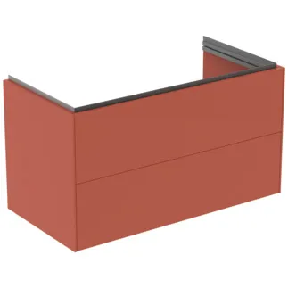 IDEAL STANDARD CONCA - Waschtisch-Unterschrank 1000x505x550 mm in sunset matt lackiert, 2 Schubladen - Grifflos, Vollauszug, Push-to-open, SoftClosing, Vormontiert, Nachhaltig gewonnenes Holz #T4575Y3 - Sunset matt