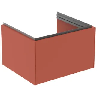 IDEAL STANDARD CONCA - Waschtisch-Unterschrank 600x505x370 mm in sunset matt lackiert, 1 Schublade - Grifflos, Vollauszug, Push-to-open, SoftClosing, Vormontiert, Nachhaltig gewonnenes Holz #T4577Y3 - Sunset matt