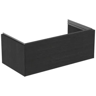 IDEAL STANDARD CONCA - Waschtisch-Unterschrank 1000x505x370 mm in eiche geflammt furnier, 1 Schublade - Grifflos, Vollauszug, Push-to-open, SoftClosing, Vormontiert, Nachhaltig gewonnenes Holz, Echtholzfurnier #T4579Y4 - Eiche geflammt