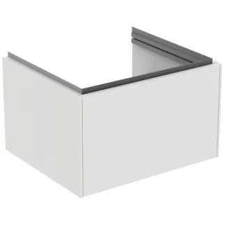 IDEAL STANDARD CONCA - Waschtisch-Unterschrank 600x505x370 mm in weiß matt lackiert, 1 Schublade - Grifflos, Vollauszug, Push-to-open, SoftClosing, Vormontiert, Nachhaltig gewonnenes Holz #T4577Y1 - Weiß matt