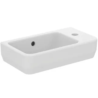 IDEAL STANDARD I.LIFE S - Handwaschbecken 450x250x140 mm in weiß, 1 Hahnloch, mit Überlauf - Platzsparender Waschtisch, IdealPlus #T4586MA - Weiß (Alpin) mit Ideal Plus