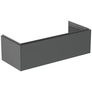 IDEAL STANDARD CONCA - Waschtisch-Unterschrank 1200x505x370 mm in anthrazit matt lackiert, 1 Schublade - Grifflos, Vollauszug, Push-to-open, SoftClosing, Vormontiert, Nachhaltig gewonnenes Holz #T4580Y2 - Anthrazit matt