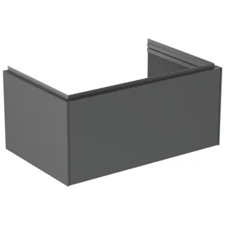 IDEAL STANDARD CONCA - Waschtisch-Unterschrank 800x505x370 mm in anthrazit matt lackiert, 1 Schublade - Grifflos, Vollauszug, Push-to-open, SoftClosing, Vormontiert, Nachhaltig gewonnenes Holz #T4578Y2 - Anthrazit matt