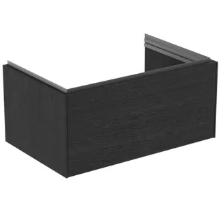 IDEAL STANDARD CONCA - Waschtisch-Unterschrank 800x505x370 mm in eiche geflammt furnier, 1 Schublade - Grifflos, Vollauszug, Push-to-open, SoftClosing, Vormontiert, Nachhaltig gewonnenes Holz, Echtholzfurnier #T4578Y4 - Eiche geflammt