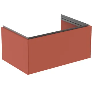 IDEAL STANDARD CONCA - Waschtisch-Unterschrank 800x505x370 mm in sunset matt lackiert, 1 Schublade - Grifflos, Vollauszug, Push-to-open, SoftClosing, Vormontiert, Nachhaltig gewonnenes Holz #T4578Y3 - Sunset matt