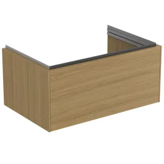 IDEAL STANDARD CONCA - Waschtisch-Unterschrank 800x505x370 mm in eiche hell furnier, 1 Schublade - Grifflos, Vollauszug, Push-to-open, SoftClosing, Vormontiert, Nachhaltig gewonnenes Holz, Echtholzfurnier #T4578Y6 - Eiche hell