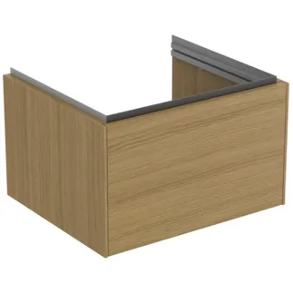 IDEAL STANDARD CONCA - Waschtisch-Unterschrank 600x505x370 mm in eiche hell furnier, 1 Schublade - Grifflos, Vollauszug, Push-to-open, SoftClosing, Vormontiert, Nachhaltig gewonnenes Holz, Echtholzfurnier #T4577Y6 - Eiche hell