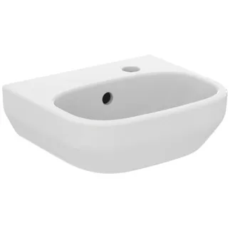 IDEAL STANDARD I.LIFE A - Handwaschbecken 350x300x150 mm in weiß, 1 Hahnloch, mit Überlauf - Platzsparender Waschtisch, IdealPlus #T4669MA - Weiß (Alpin) mit Ideal Plus
