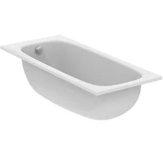 IDEAL STANDARD I.LIFE - Körperform-Badewanne 1600x700x450 mm in weiß glänzend, ohne Hahnloch, mit Überlauf, ohne Ablaufgarnitur - Reinigungsmittelbeständig, Lichtbeständig #T475801 - Weiß (Alpin)