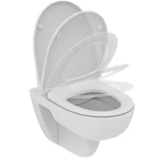 IDEAL STANDARD I.LIFE A - Wand-WC Paket 365x545x370 mm in weiß glänzend, CL1 Vollspülung 3.9 - 6 l/min, horizontaler Ablauf - CL1, CL2, Spülrandlose Spültechnologie RimLS+, SoftClosing WC #T467001 - Weiß (Alpin)