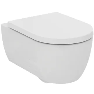 IDEAL STANDARD BLEND CURVE - Wand-WC Paket 360x540x375 mm in weiß glänzend, CL1 Vollspülung 4.5 - 6 l/min, horizontaler Ablauf - CL1, CL2, Spülrandlose Spültechnologie RimLS+, SoftClosing WC #T520601 - Weiß (Alpin)