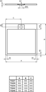 IDEAL STANDARD ULTRA FLAT S I.LIFE - Quadratische Brausewanne 1200x1200x30 mm in jet black - Antibakteriel, Rutschhemmende Oberfläche, Barrierefrei, gemäß DIN 18040, Zuschneidbar, Reparierbar, 30 mm Höhe #T5242FV - Schiefer, Bild 4