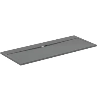 IDEAL STANDARD ULTRA FLAT S I.LIFE - Rechteck-Brausewanne 1700x700x30 mm in quarzgrau - Antibakteriel, Rutschhemmende Oberfläche, Barrierefrei, gemäß DIN 18040, Zuschneidbar, Reparierbar, 30 mm Höhe #T5244FS - Quarzgrau