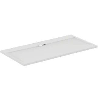 IDEAL STANDARD ULTRA FLAT S I.LIFE - Rechteck-Brausewanne 1600x800x30 mm in carraraweiß - Antibakteriel, Rutschhemmende Oberfläche, Barrierefrei, gemäß DIN 18040, Zuschneidbar, Reparierbar, 30 mm Höhe #T5225FR - Carraraweiß