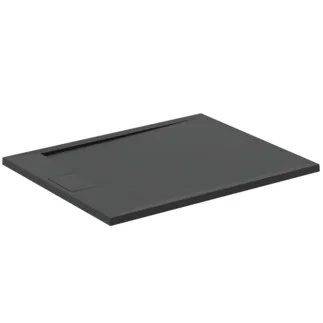 IDEAL STANDARD ULTRA FLAT S I.LIFE - Rechteck-Brausewanne 1000x800x30 mm in jet black - Antibakteriel, Rutschhemmende Oberfläche, Barrierefrei, gemäß DIN 18040, Zuschneidbar, Reparierbar, 30 mm Höhe #T5223FV - Schiefer