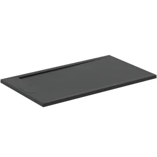 IDEAL STANDARD ULTRA FLAT S I.LIFE - Rechteck-Brausewanne 1200x700x30 mm in jet black - Antibakteriel, Rutschhemmende Oberfläche, Barrierefrei, gemäß DIN 18040, Zuschneidbar, Reparierbar, 30 mm Höhe #T5233FV - Schiefer