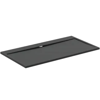 IDEAL STANDARD ULTRA FLAT S I.LIFE - Rechteck-Brausewanne 1700x800x30 mm in jet black - Antibakteriel, Rutschhemmende Oberfläche, Barrierefrei, gemäß DIN 18040, Zuschneidbar, Reparierbar, 30 mm Höhe #T5238FV - Schiefer