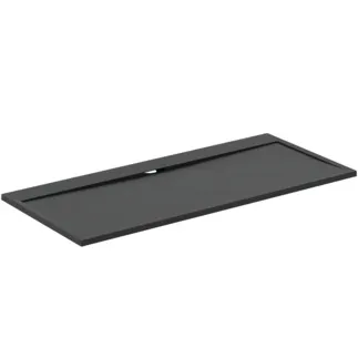 IDEAL STANDARD ULTRA FLAT S I.LIFE - Rechteck-Brausewanne 2000x900x30 mm in jet black - Antibakteriel, Rutschhemmende Oberfläche, Barrierefrei, gemäß DIN 18040, Zuschneidbar, Reparierbar, 30 mm Höhe #T5243FV - Schiefer