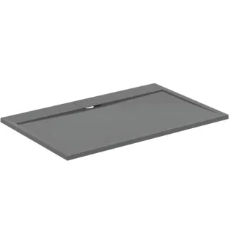 IDEAL STANDARD ULTRA FLAT S I.LIFE - Rechteck-Brausewanne 1400x900x30 mm in quarzgrau - Antibakteriel, Rutschhemmende Oberfläche, Barrierefrei, gemäß DIN 18040, Zuschneidbar, Reparierbar, 30 mm Höhe #T5222FS - Quarzgrau