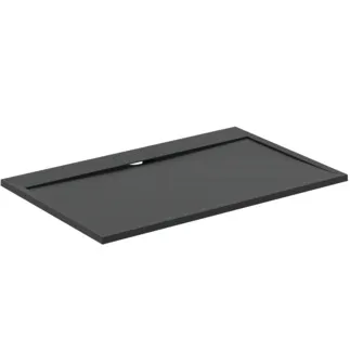 IDEAL STANDARD ULTRA FLAT S I.LIFE - Rechteck-Brausewanne 1400x900x30 mm in jet black - Antibakteriel, Rutschhemmende Oberfläche, Barrierefrei, gemäß DIN 18040, Zuschneidbar, Reparierbar, 30 mm Höhe #T5222FV - Schiefer
