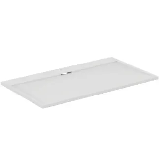 IDEAL STANDARD ULTRA FLAT S I.LIFE - Rechteck-Brausewanne 1600x900x30 mm in carraraweiß - Antibakteriel, Rutschhemmende Oberfläche, Barrierefrei, gemäß DIN 18040, Zuschneidbar, Reparierbar, 30 mm Höhe #T5226FR - Carraraweiß