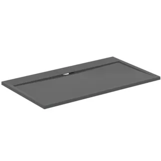 IDEAL STANDARD ULTRA FLAT S I.LIFE - Rechteck-Brausewanne 1400x800x30 mm in quarzgrau - Antibakteriel, Rutschhemmende Oberfläche, Barrierefrei, gemäß DIN 18040, Zuschneidbar, Reparierbar, 30 mm Höhe #T5224FS - Quarzgrau