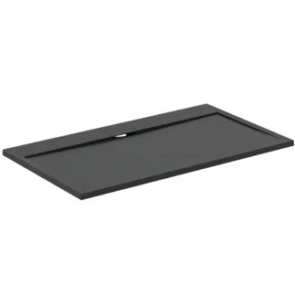 IDEAL STANDARD ULTRA FLAT S I.LIFE - Rechteck-Brausewanne 1400x800x30 mm in jet black - Antibakteriel, Rutschhemmende Oberfläche, Barrierefrei, gemäß DIN 18040, Zuschneidbar, Reparierbar, 30 mm Höhe #T5224FV - Schiefer