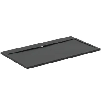 IDEAL STANDARD ULTRA FLAT S I.LIFE - Rechteck-Brausewanne 1600x900x30 mm in jet black - Antibakteriel, Rutschhemmende Oberfläche, Barrierefrei, gemäß DIN 18040, Zuschneidbar, Reparierbar, 30 mm Höhe #T5226FV - Schiefer