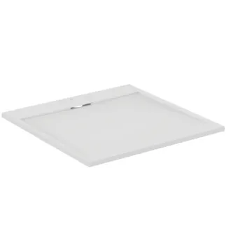 IDEAL STANDARD ULTRA FLAT S I.LIFE - Quadratische Brausewanne 1000x1000x30 mm in carraraweiß - Antibakteriel, Rutschhemmende Oberfläche, Barrierefrei, gemäß DIN 18040, Zuschneidbar, Reparierbar, 30 mm Höhe #T5234FR - Carraraweiß