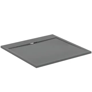 IDEAL STANDARD ULTRA FLAT S I.LIFE - Quadratische Brausewanne 1000x1000x30 mm in quarzgrau - Antibakteriel, Rutschhemmende Oberfläche, Barrierefrei, gemäß DIN 18040, Zuschneidbar, Reparierbar, 30 mm Höhe #T5234FS - Quarzgrau
