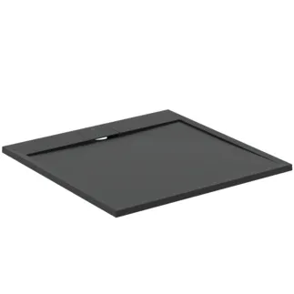 IDEAL STANDARD ULTRA FLAT S I.LIFE - Quadratische Brausewanne 1000x1000x30 mm in jet black - Antibakteriel, Rutschhemmende Oberfläche, Barrierefrei, gemäß DIN 18040, Zuschneidbar, Reparierbar, 30 mm Höhe #T5234FV - Schiefer